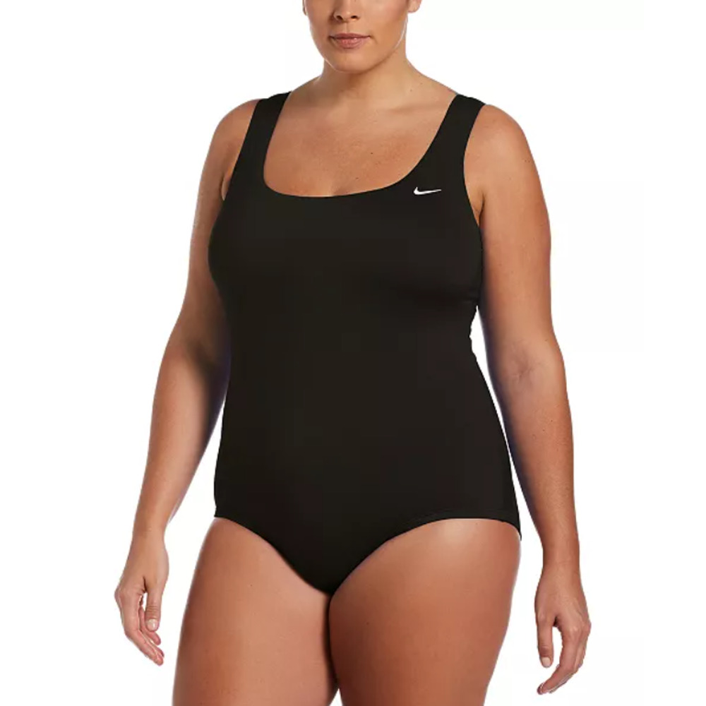 Nike Womens Essential U-Back One Piece Swimsuit Black Plus Size 1X 10822